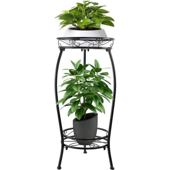 Plant Stand Indoor,2 Tier 27.1'' Outdoor Plant Stands Tall,Heavy Duty Metal - Picture 7 of 7